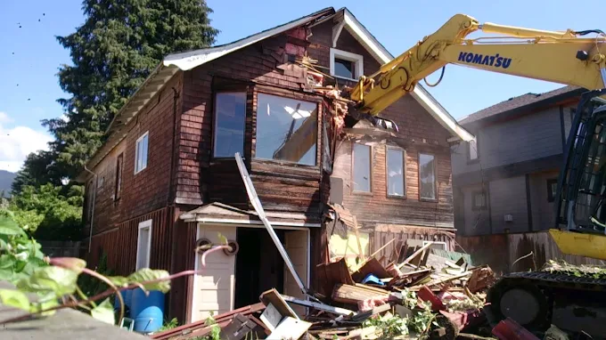 Partial demolition ahead of a renovation